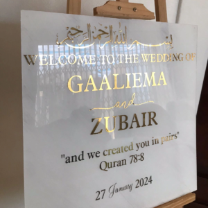 Perspex With Wording