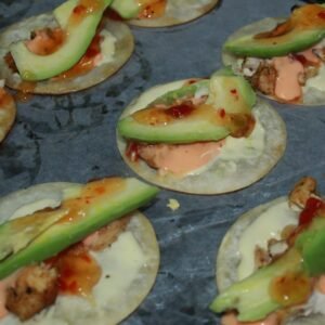 Tacos - chicken avo sweet chilli